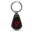 Dodge Demon In Red Real Black Carbon Fiber Gunmetal Metal Teardrop Key Chain 