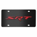 Ipick Image Compatible With Dodge Jeep Srt In Red 3d Logo On Black Carbon Fiber Patten Stainless Steel License Plate