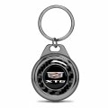 Ipick Image For Cadillac Xt6 Logo Real Black Carbon Fiber Gunmetal Roundel Metal Case Key Chain Keychain Exclusive Official