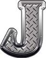Reflective Diamond Plate Letter J 