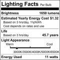 3 Ft 11w T8 Led G13 Base Cct Selectable Frosted Type A Bulb S21916 Soft White To Daylight 50000 Hour Rated Life