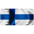 Aluminum License Plate Flag Of Finland Finn Finnish Waves 