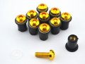 High Quality Motorcycle Parts Cnc Machined Aluminum Alloy Motorbike Windshield Bolts Screw Set Gold Fit For Yamaha Fzs1000
