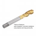 Uxcell Spiral Flute Threading Tap M10 X 1 Metric Hss High Speed Steel Titanium Plated Machine Thread Screw 3 Flutes Tapping