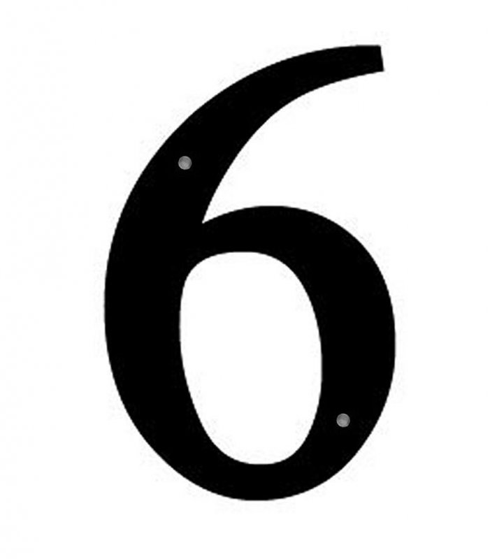 Iron Address House Number 6 Small Black Metal