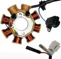 Stator 49-150cc Gy6 Many Atvs Scooters 8 Coils 2 Pin In 3 Jack Wires