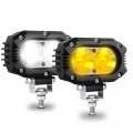 Nicoko Super Bright 4inch 60w Flood Led Amber White Fog Light Driving Offroad Lights Pods Ip68 For Truck Suv Atv Utv Motorcycle 