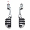 Smt-chrome Long Angled Adjustable Dually Highway P-clamps Large Footpeg Footrest Compatible With V-star Roadstar Suzuki
