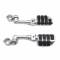 Smt-chrome Long Angled Adjustable Dually Highway P-clamps Large Footpeg Footrest Compatible With V-star Roadstar Suzuki