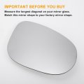 Car Rearview Right Passenger Side Mirror Glass Replacement W Backing Plate Convex Heated White For Ford Ka 2008-2016