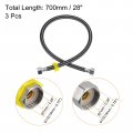 Uxcell Faucet Supply Line Connector 3pcs G1 2 Female X 28 Inch Long Braided 304 Stainless Steel Water Hose Black