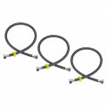 Uxcell Faucet Supply Line Connector 3pcs G1 2 Female X 28 Inch Long Braided 304 Stainless Steel Water Hose Black