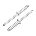 50pcs 3 16 X3 4 Aluminum Blind Rivets Grip And Steel Mandrel Countersunk Head Long Split For Metal Furniture Automotive Silver 