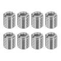 8pcs Threaded Insert Stainless Steel M6-1 Female To M10-1 5 Male Repair Nut 12mm Long Adapters Sleeve Reducing Thread Screw For 