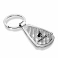 Ipick Image Made Clear Dome Real Silver Carbon Fiber Chrome Metal Teardrop Key Chain With Logo For Ford Bronco