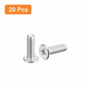 Uxcell M5-0 8 X 16mm 20pcs Flat Round Head Screws 304 Stainless Steel Phillips Drive Machine Hardware Fastener For Furniture