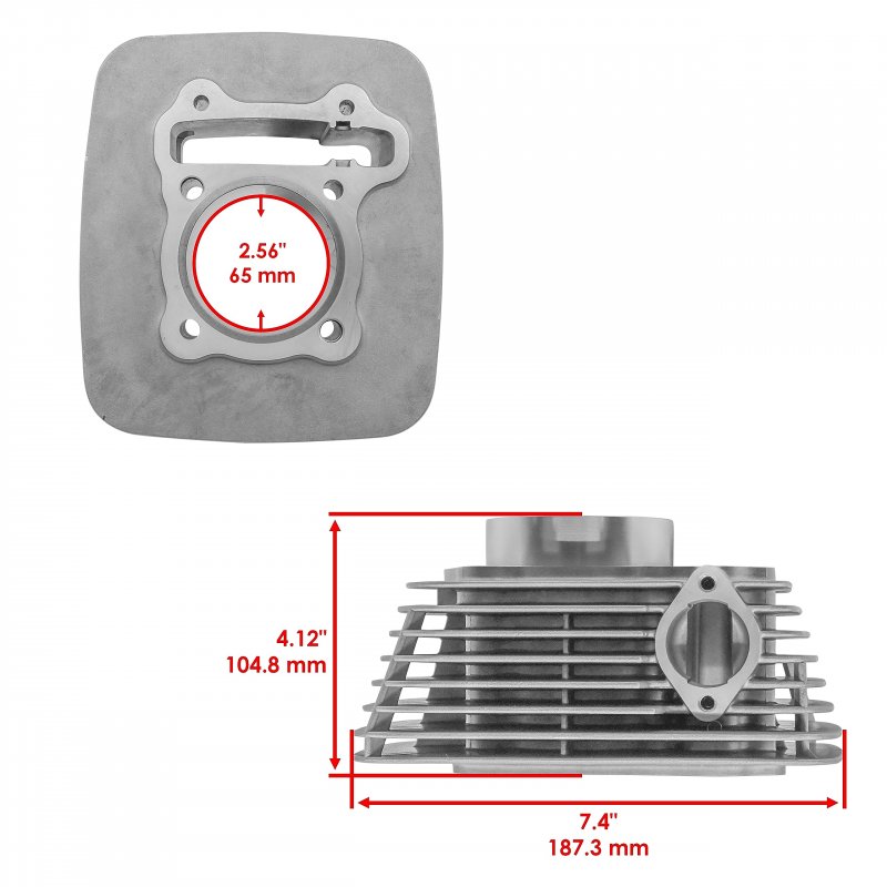 Caltric Cylinder For Polaris Sawtooth 200 Quad 2006 65mm 196cc
