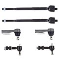 6-piece Fit For 1998-2001 Altima Outer 2 Inner Tie Rod End 2 Front Stabilizer Bar Link 