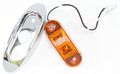 Set Of 4 Amber Oval Led Clearance Side Marker Lights 2 In Surface Mount With Chrome Bezel For Truck Trailer Dot Compliant 9 To 