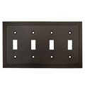 Cosmas 25045-orb Oil Rubbed Bronze Quadruple Toggle Switchplate Wall Switch Plate Cover 