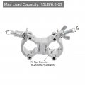 Uxcell Light Truss Clamps Aluminum Alloy Stage Lighting Pipe O Clamp For 0 71-0 83inch Od Tube Max Load 15lb Double Buckle 1pcs