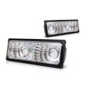 Turn Signal Parking Light Assembly For Gmc Jimmy 1999 2000 2001 Crystal Projection With Black Trim Component Headlight Set Of 2 