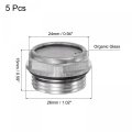 Uxcell Air Compressor Oil Level Gauge Sight Glass M22x1 5mm Male Threaded Aluminum Liquid Indicator Window 5pcs