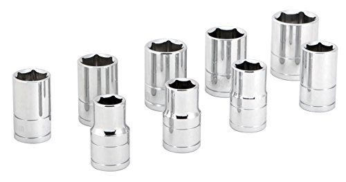 45 Piece 3//8/" Drive Standard and Deep SAE and Metric Spline Socket Set KTI20045