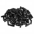 100pcs Rubber End Caps 2mm Id Vinyl Round Tube Bolt Cap Cover Screw Thread Protectors Black