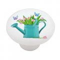Gotham Decor Watering Can And Butterfly Design Ceramic Drawer Knob
