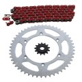Kawasaki Kx250f Red Chain And Sprocket Kit 13 50 114l For 2006 2007 2008 2009 2010 Models Steel Front Rear Sprockets With Non O
