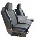 Custom Fit Front Seat Covers For 2004 2008 Ford F150 Waterproof Artificial Leather 2 Pack Black Gray Built In Seatbelt Type