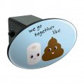 Funny Toilet Paper And Poop Friends Oval Tow Trailer Hitch Cover 2 In Receiver Black Abs Plastic With Uv Resistant Resin Design