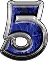 Reflective Inferno Blue Flames Number 5