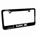 Lincoln Mkx Black Metal License Plate Frame Official Licensed 12 In X 6 Powder Coated Zinc With Logo And Screw Covers