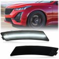 White Led Front Bumper Side Marker Lights For Cadillac Ct5 2020 2021 2022 2023 2024 Smoked Lens Reflector Repeater Lamp Kit Lh