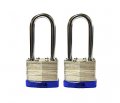 Long Shank Laminated Security Lock Set Of 2 1 5 In 40mm Hardened Steel Shackle And Case Weather Resistant Key With Brass Keys