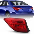 2017-2019 Toyota Corolla Sedan Se Xse Xle Outer Red Tail Light Lamp Assembly Replacement Left Driver Side