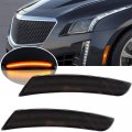 Cts Ats Amber Led Front Side Marker Lamps Replacement For 2014-2020 Cadillac 2015-2020 Ats Smoked Lens Turn Singal Lights Kits