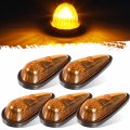 Partsam Amber Teardrop Cab Light 9led Marker 5pcs Front Rear Top Clearance Roof Running With Wiring Pack For Trucks Vans