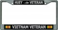 Huey Veteran Vietnam Chrome License Plate Frame