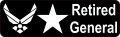 Stickertalk Air Force Brigadier General Retired Vinyl Sticker 10 Inches By 3