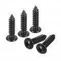 5mm X 20mm Phillips Pan Head Self-tapping Screw 50pcs 304 Stainless Steel Round Wood Full Thread Black