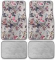 Tropical Butterflies Universal Fit Car Floor Mats 4 Piece Set For Truck Suv Front And Rear Carpet With Non Skid Backing
