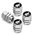 Ford Bronco Aluminum Tire Valve Stem Caps Black On Silver Chrome Hexagon Shape Set Of 4 Universal Fit For Cars Suvs And Trucks