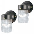 Ciata Outdoor Porch Light House Fixture Wall Mount Lantern Sconce Jelly Jar Down Front Black 2 Pack