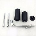 Black Frame Slider And Chromed Brake Pedal Levers For 2003 2004 Kawasaki Zx6r Zx6rr Mt219-027