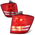 Auto Dynasty Tail Lights Assembly Rear Lamps For 2009-2020 Dodge Journey Driver And Passenger Side Chrome Housing Red Clear