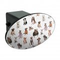 Cool Dogs In Outfits Paw Print Pattern Oval Tow Trailer Hitch Cover Plug Insert