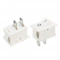 Uxcell 5pcs Ac 250v 6a 125v 10a 2p On Off 2 Position Snap-in Boat Rocker Switch White